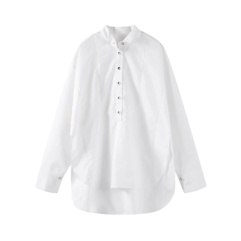 Desi |  Elegante Bluse mit Hollow-Out und Reverskragen