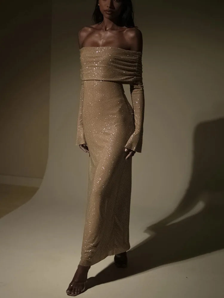 Sarah | Schimmerndes Langes Partykleid