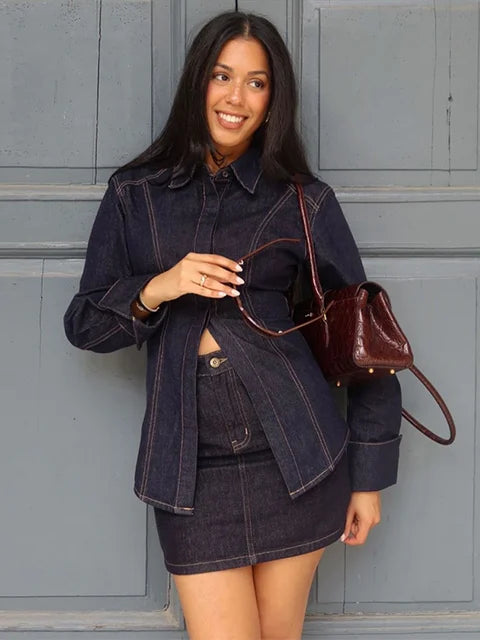 Denimzauber |  Bluse & Rock