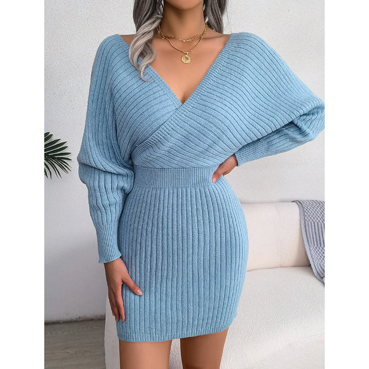 Mina |  Gestricktes Mini-Wickelkleid