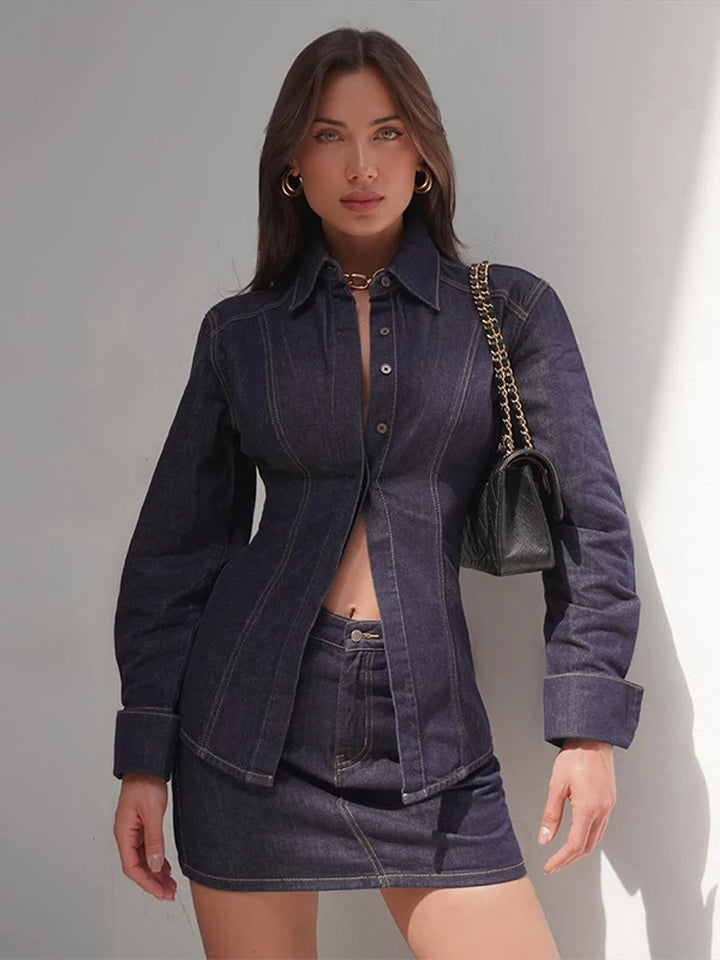 Denimzauber |  Bluse & Rock