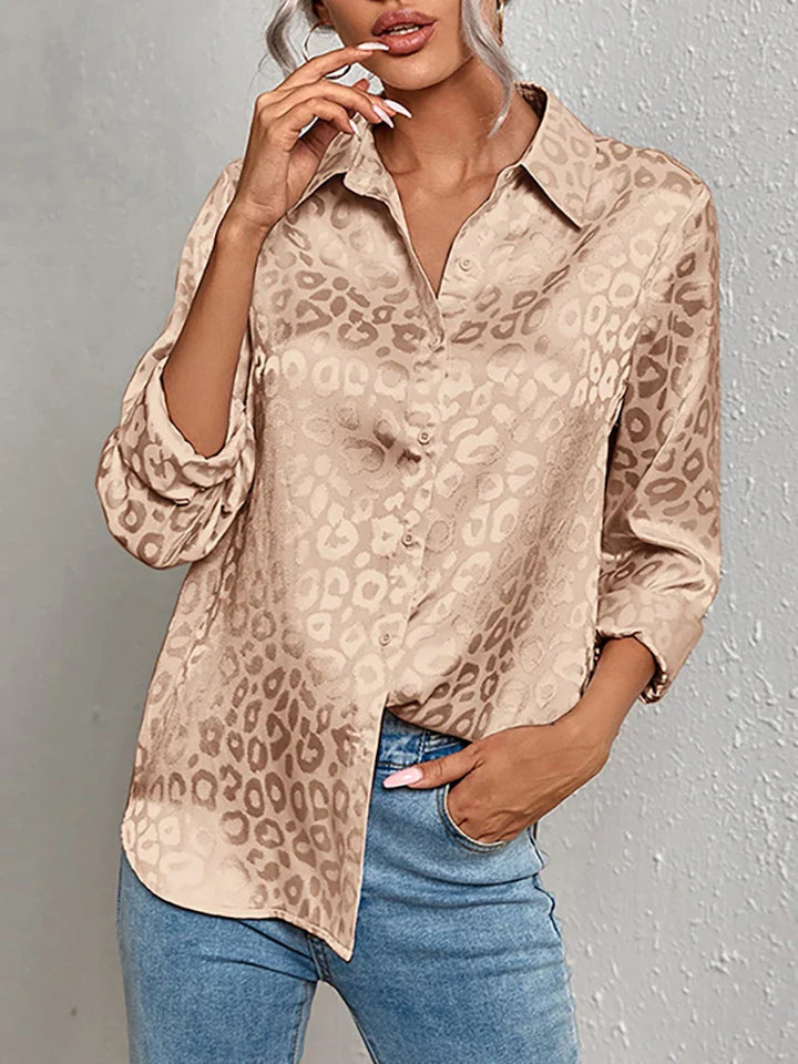 Sansy | Satinbluse mit Leopardenmuster