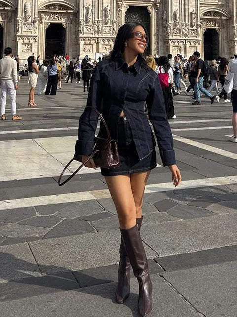 Denimzauber |  Bluse & Rock