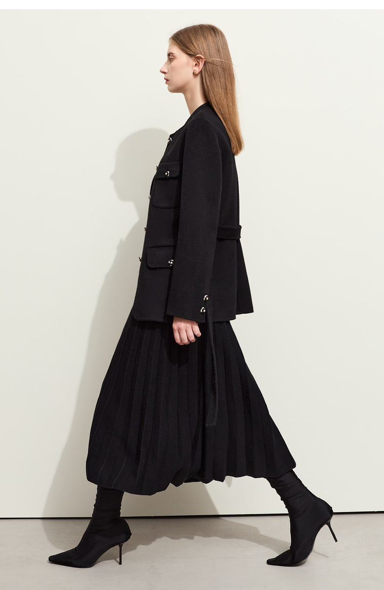 Julliete | Minimalistischer einfarbiger Plissee-Rock