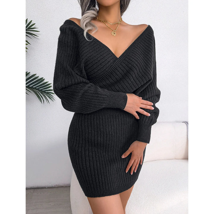 Mina |  Gestricktes Mini-Wickelkleid