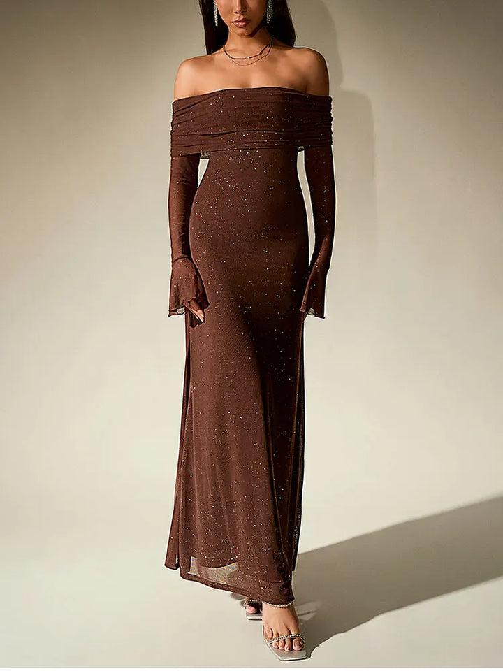 Anna | Maxikleid aus Netzstoff mit Pailletten