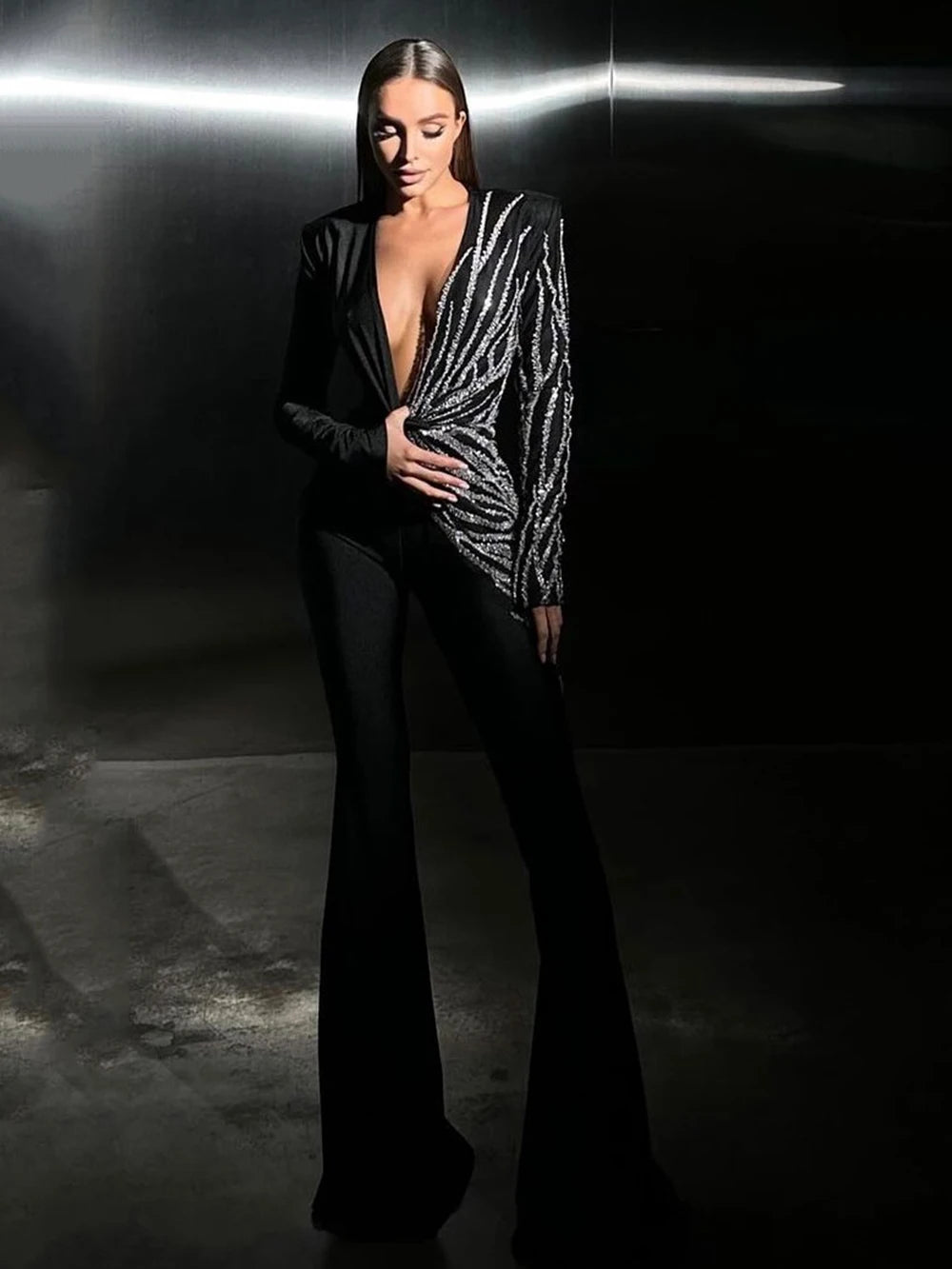 Bella | Pailletten-Jumpsuit