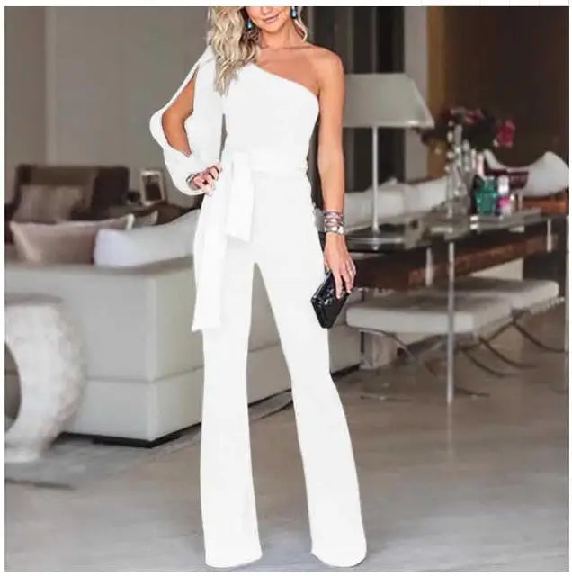 Asmee l One-Shoulder-Jumpsuit mit hoher Taille und Party-Abend