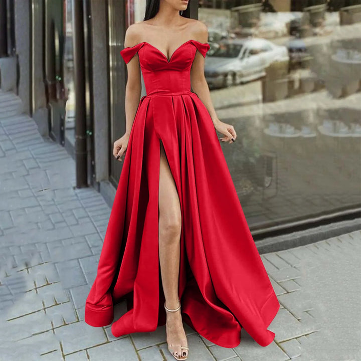 Xenia l Kleid Schulterfreies mit High Split