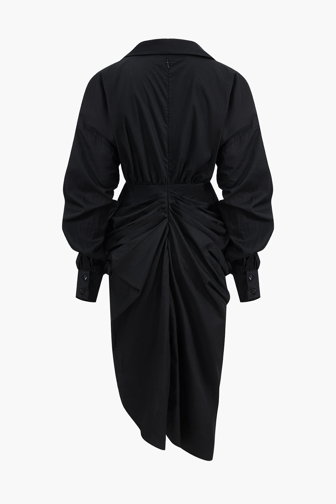 V-Ausschnitt Rüschen Schlitz Midi Kleid