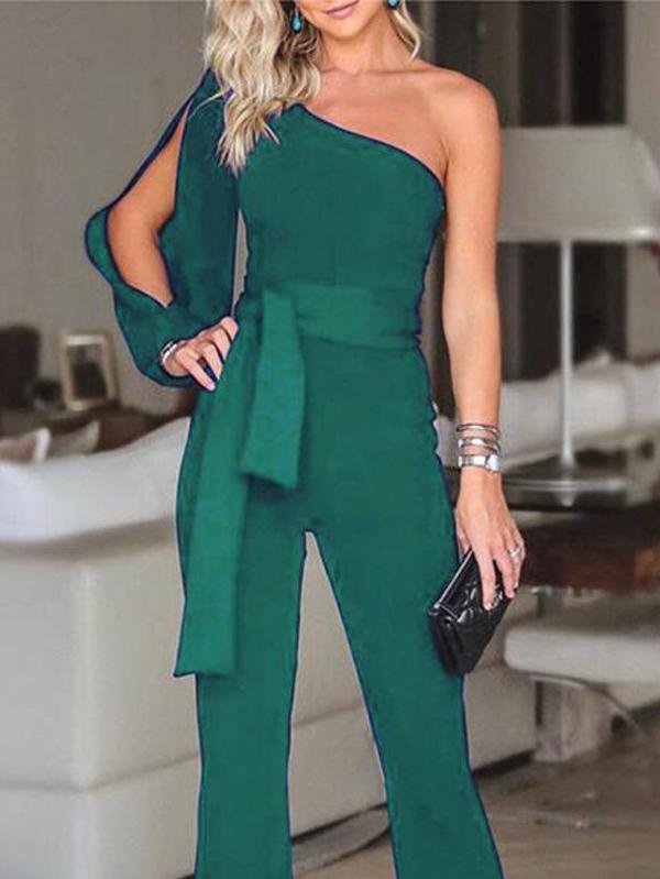 Asmee l One-Shoulder-Jumpsuit mit hoher Taille und Party-Abend