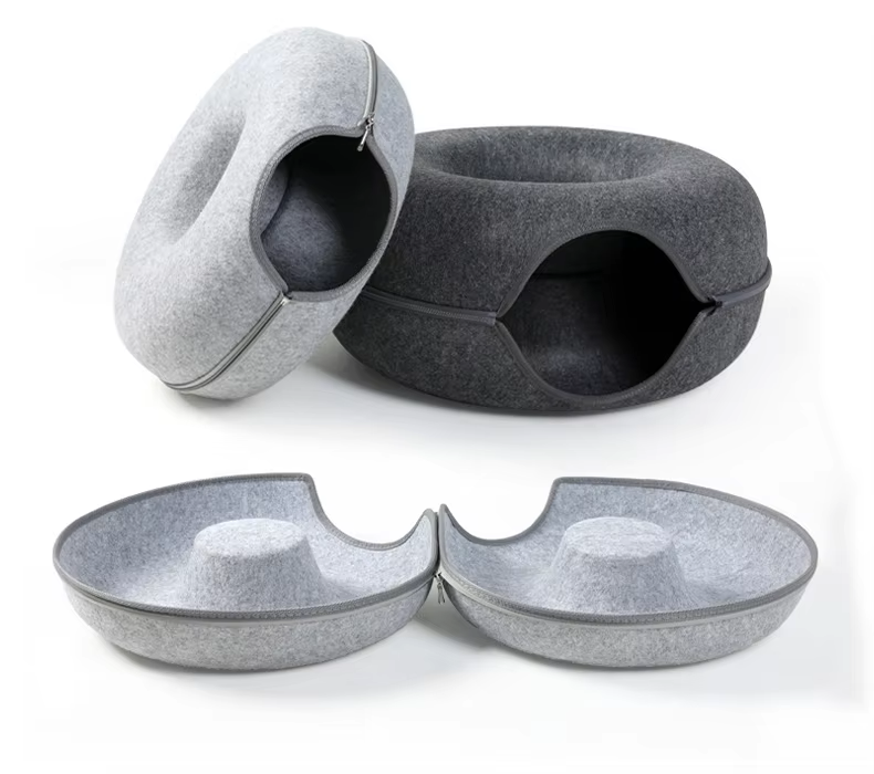 Donut-Katzenbett in Tunnel-Form