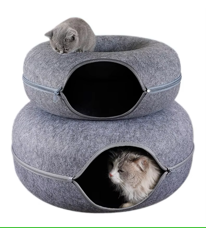 Donut-Katzenbett in Tunnel-Form