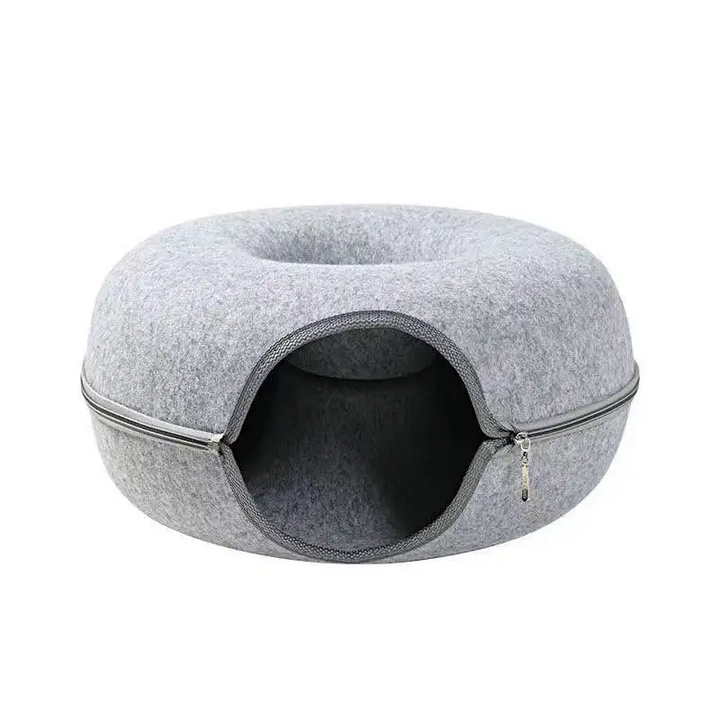 Donut-Katzenbett in Tunnel-Form
