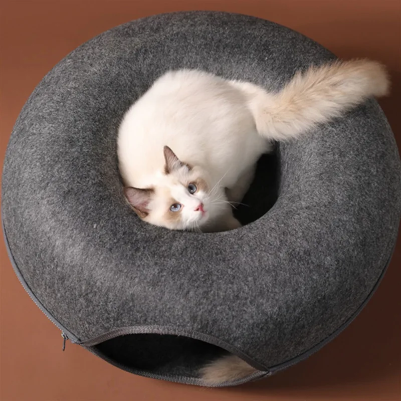 Donut-Katzenbett in Tunnel-Form