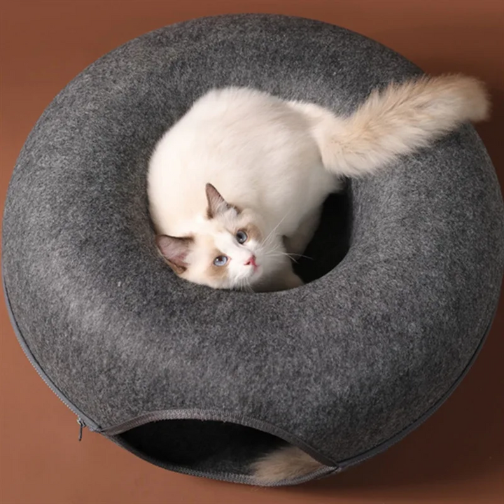 Donut-Katzenbett in Tunnel-Form
