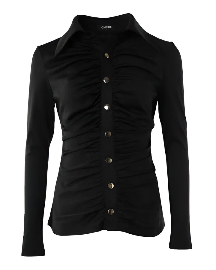 Sandra | Bluse mit Rüsche und langen Ärmeln