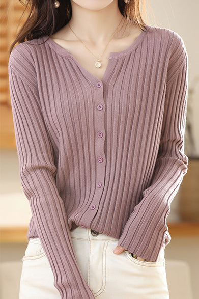 Strickjacke mit Rundhalsausschnitt