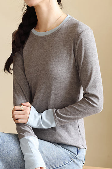 Gestrickter Pullover im Fake-Zweiteiler