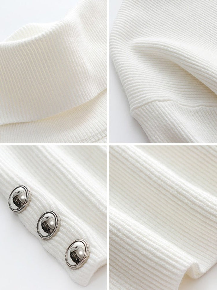 Joanna  | Eleganter trendiger Pullover mit hohem Kragen