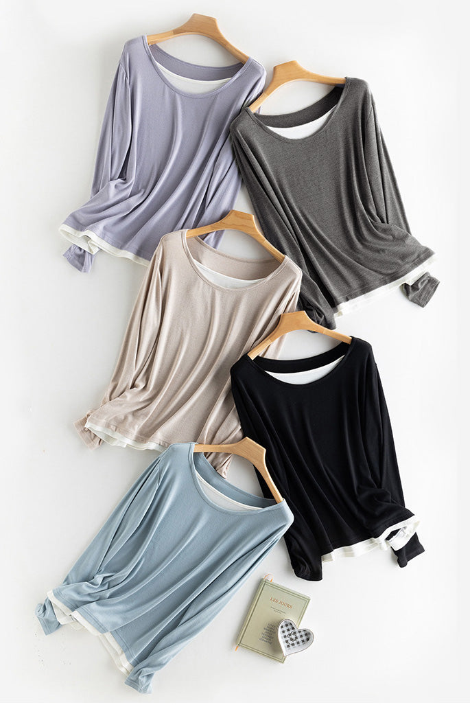 Gestrickter Pullover im Fake-Zweiteiler