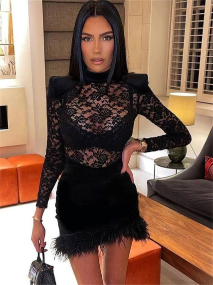 Valentina | Mini Spitzen Kleid