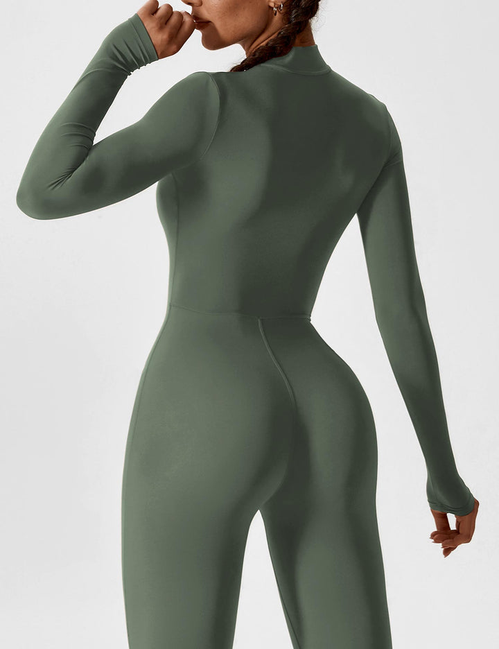 GYMpack | Jumpsuit mit langen Ärmeln/kurzen Ärmeln und Reißverschluss