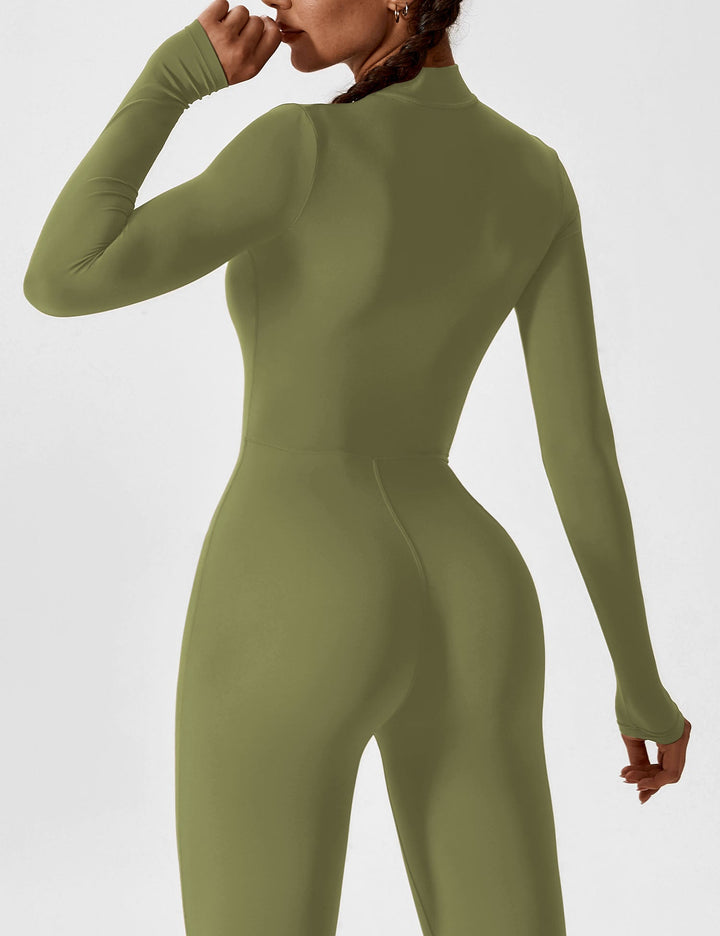 GYMpack | Jumpsuit mit langen Ärmeln/kurzen Ärmeln und Reißverschluss